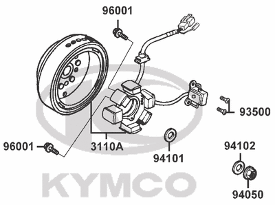 KYMCO K-PIPE 125 - E11 Alternátor