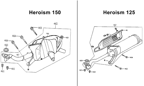 KYMCO HEROISM 125/150 - F14 Výfuk
