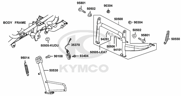 Kymco K-XCT 125i - F15 Hlavní a boční stojan