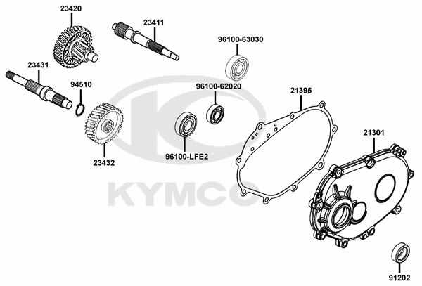 Kymco K-XCT 125i - E07 Převodovka