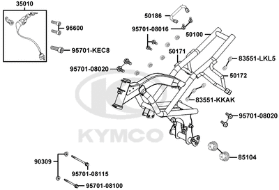 KYMCO K-PIPE 50 - F26 Rám a spínací skříňka