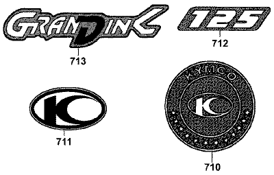 GRAND DINK 125 - F24 Znaky a samolepky