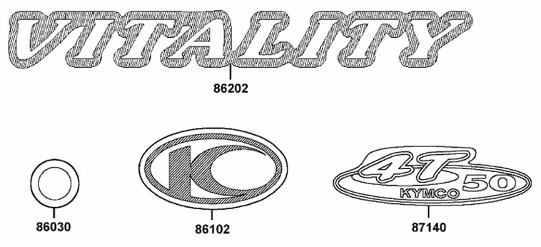 KYMCO VITALITY 50 4T - F24 Znaky a samolepky