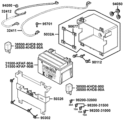 Yager GT 125 Euro 3 - baterie