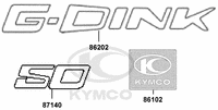KYMCO GRAND DINK 50 (G-DINK) - F24 Znaky a samolepky
